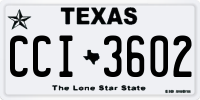 TX license plate CCI3602