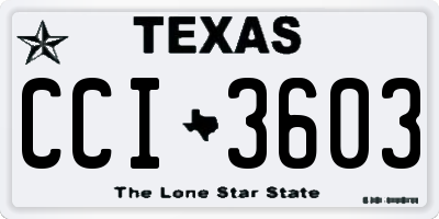 TX license plate CCI3603