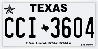 TX license plate CCI3604