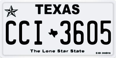 TX license plate CCI3605