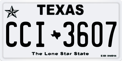 TX license plate CCI3607