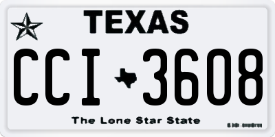 TX license plate CCI3608