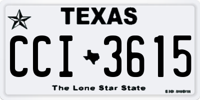 TX license plate CCI3615