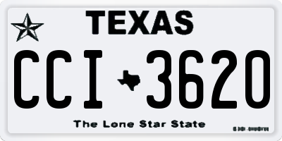 TX license plate CCI3620