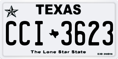 TX license plate CCI3623