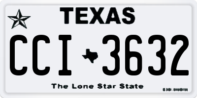 TX license plate CCI3632