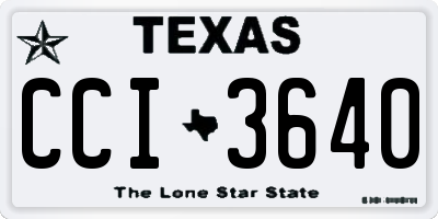 TX license plate CCI3640