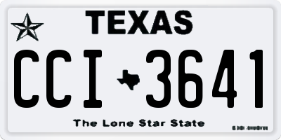 TX license plate CCI3641