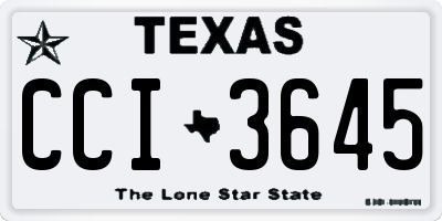 TX license plate CCI3645