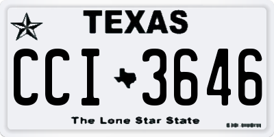 TX license plate CCI3646