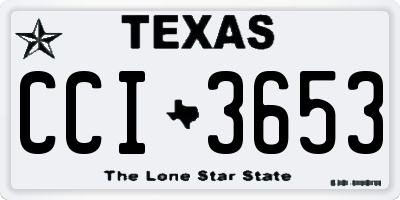 TX license plate CCI3653