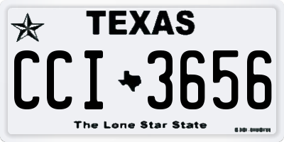 TX license plate CCI3656