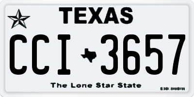 TX license plate CCI3657