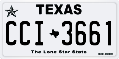 TX license plate CCI3661