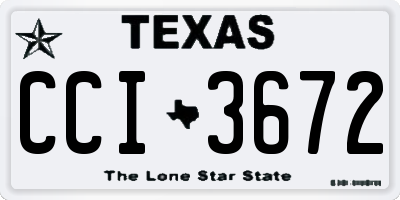 TX license plate CCI3672