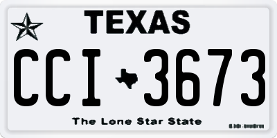 TX license plate CCI3673