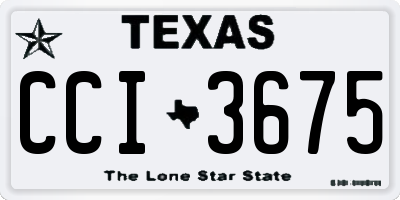 TX license plate CCI3675