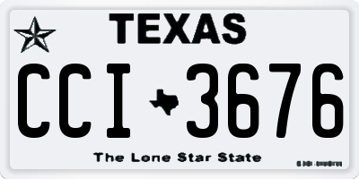 TX license plate CCI3676
