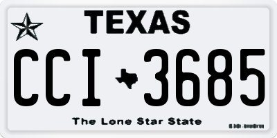 TX license plate CCI3685