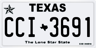 TX license plate CCI3691