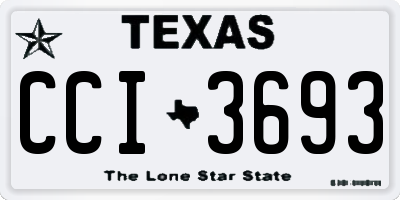 TX license plate CCI3693
