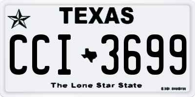 TX license plate CCI3699