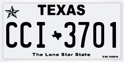 TX license plate CCI3701