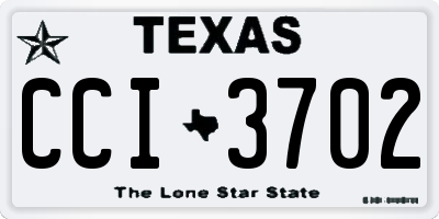 TX license plate CCI3702