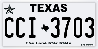 TX license plate CCI3703