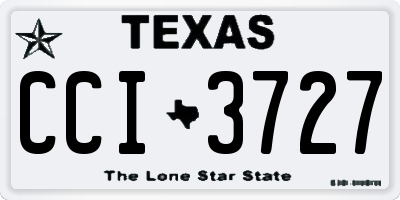 TX license plate CCI3727