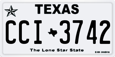 TX license plate CCI3742