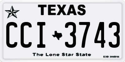 TX license plate CCI3743