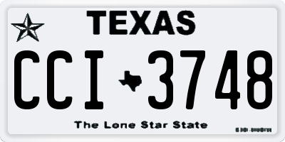TX license plate CCI3748