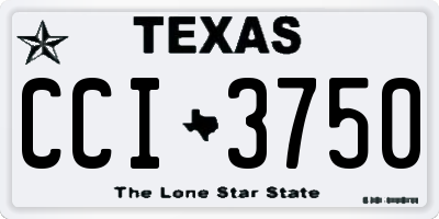 TX license plate CCI3750