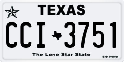 TX license plate CCI3751