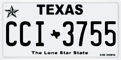 TX license plate CCI3755