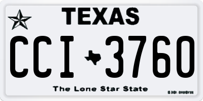 TX license plate CCI3760