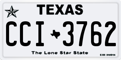 TX license plate CCI3762