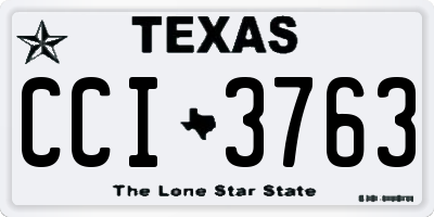 TX license plate CCI3763