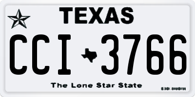 TX license plate CCI3766
