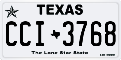 TX license plate CCI3768