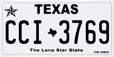 TX license plate CCI3769