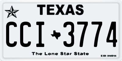 TX license plate CCI3774