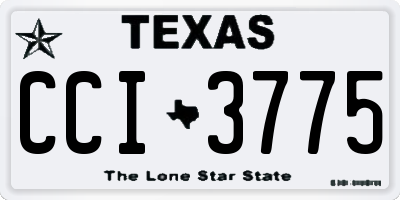 TX license plate CCI3775