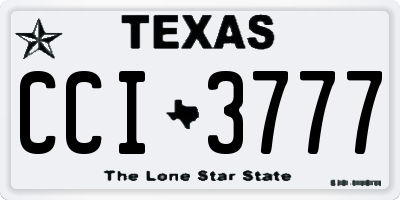 TX license plate CCI3777