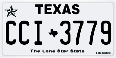 TX license plate CCI3779