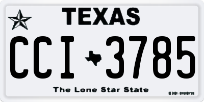 TX license plate CCI3785