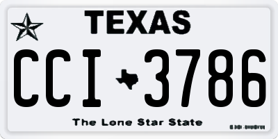 TX license plate CCI3786
