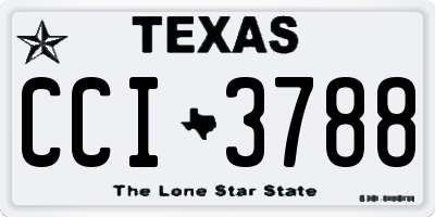 TX license plate CCI3788