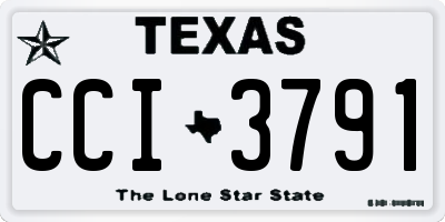 TX license plate CCI3791
